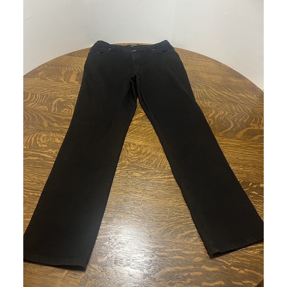 Lee Relaxed Fit Straight Leg Jeans Womens 12M Black Comfort Denim